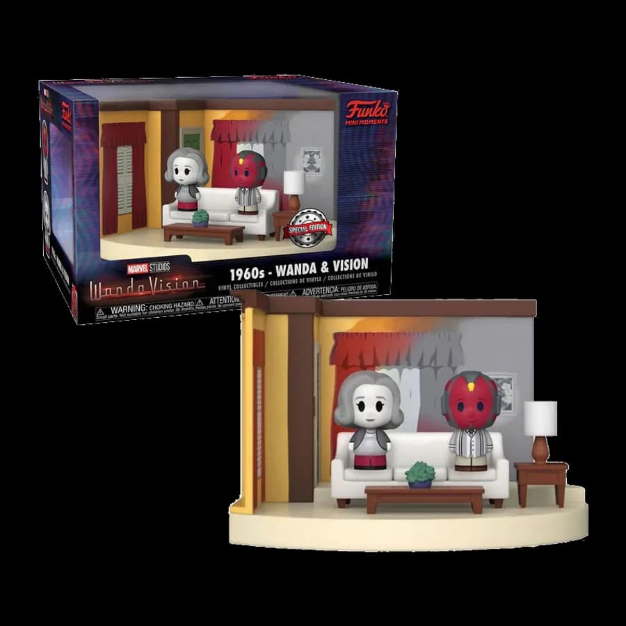 Funko Mini Moments: Marvel Studios WandaVision - 1960s - Wanda & Vision (Living Room) (Special Edition) Vinyl Collectibles