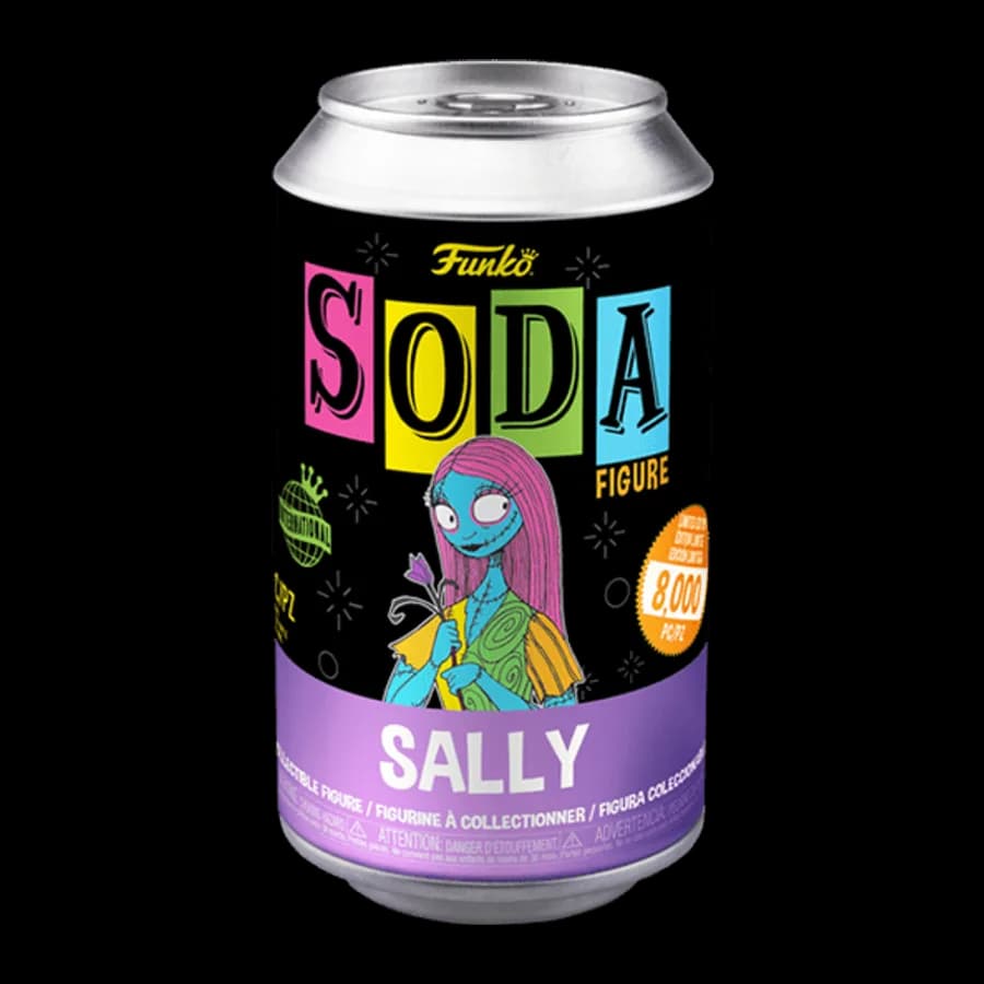 FUNKO VINYL SODA DISNEY: THE NIGHTMARE BEFORE CHRISTMAS - SALLY (BLACKLIGHT) WITH CHASE (LIMITED EDITION) VINYL FIGURE