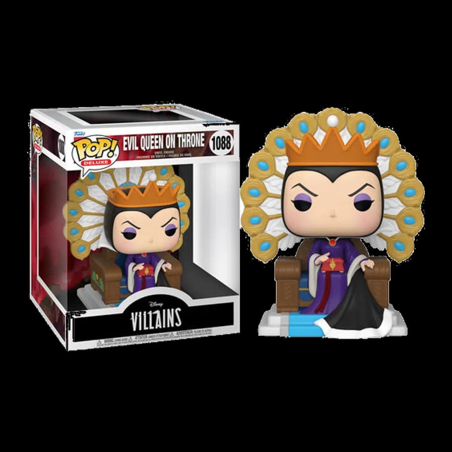 FUNKO POP! DELUXE: DISNEY VILLAINS SNOW WHITE AND THE SEVEN DWARFS - EVIL QUEEN ON THRONE #1088 VINYL FIGURE