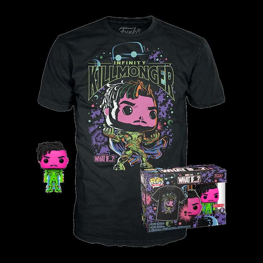 FUNKO POP! & TEE (ADULT): MARVER WHAT IF...! - INFINITY KILLMONGER (BLACKLIGHT) (SPECIAL EDITION) BOBBLE-HEAD VINYL FIGURE & T-SHIRT (S)