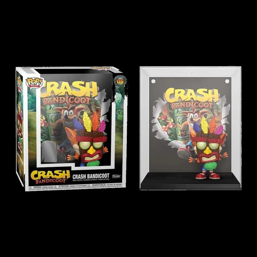 FUNKO POP! GAMES COVERS: CRASH BANDICOOT WITH AKU MASK (SPECIAL EDITION) #06 VINYL FIGURE