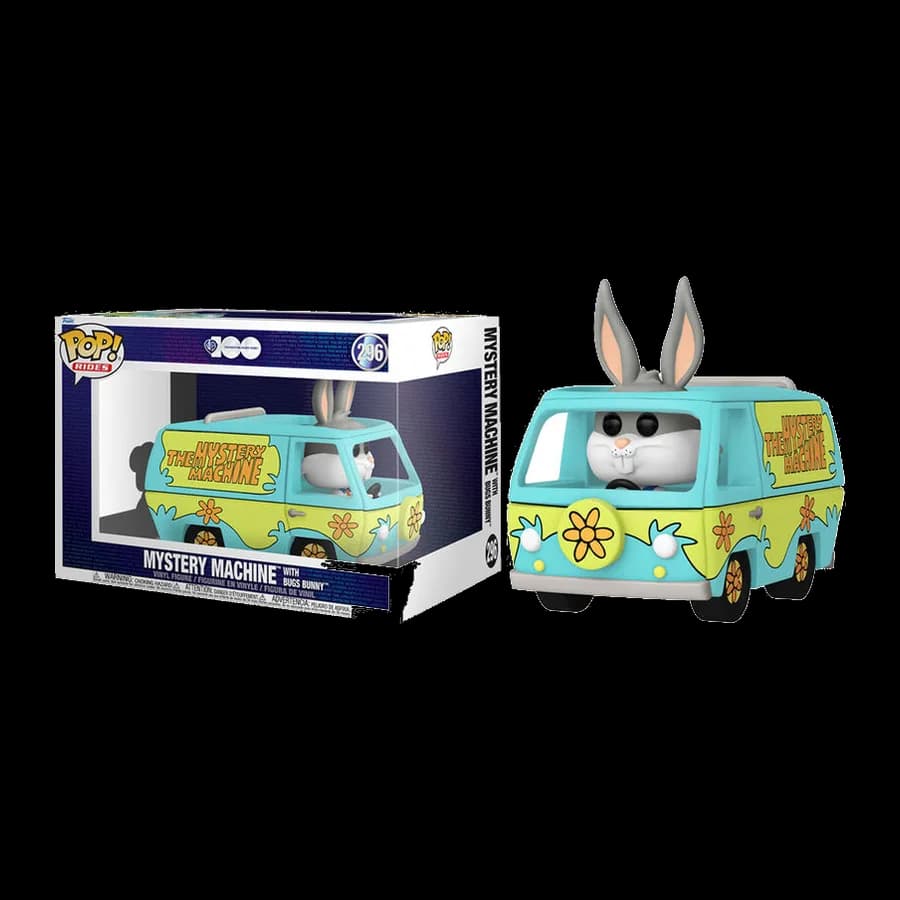FUNKO POP! RIDES SUPER DELUXE: WARNER BROS 100th - MYSTERY MACHINE WITH BUGS BUNNY #296 VINYL FIGURE
