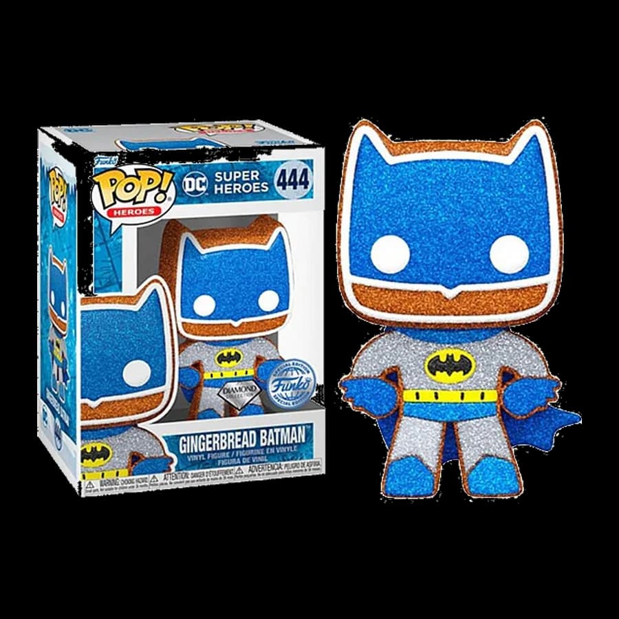FUNKO POP! HEROES: DC SUPER HEROES - GINGERBREAD BATMAN (Glitter Diamond Collection) #444 VINYL FIGURE