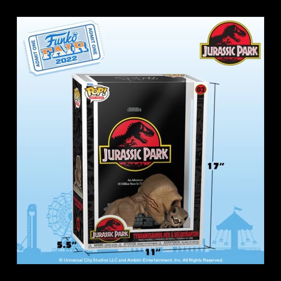 FUNKO POP! MOVIE POSTERS: JURASSIC PARK - TYRANNOSAURUS REX & VELOCIRAPTOR #03 VINYL FIGURE