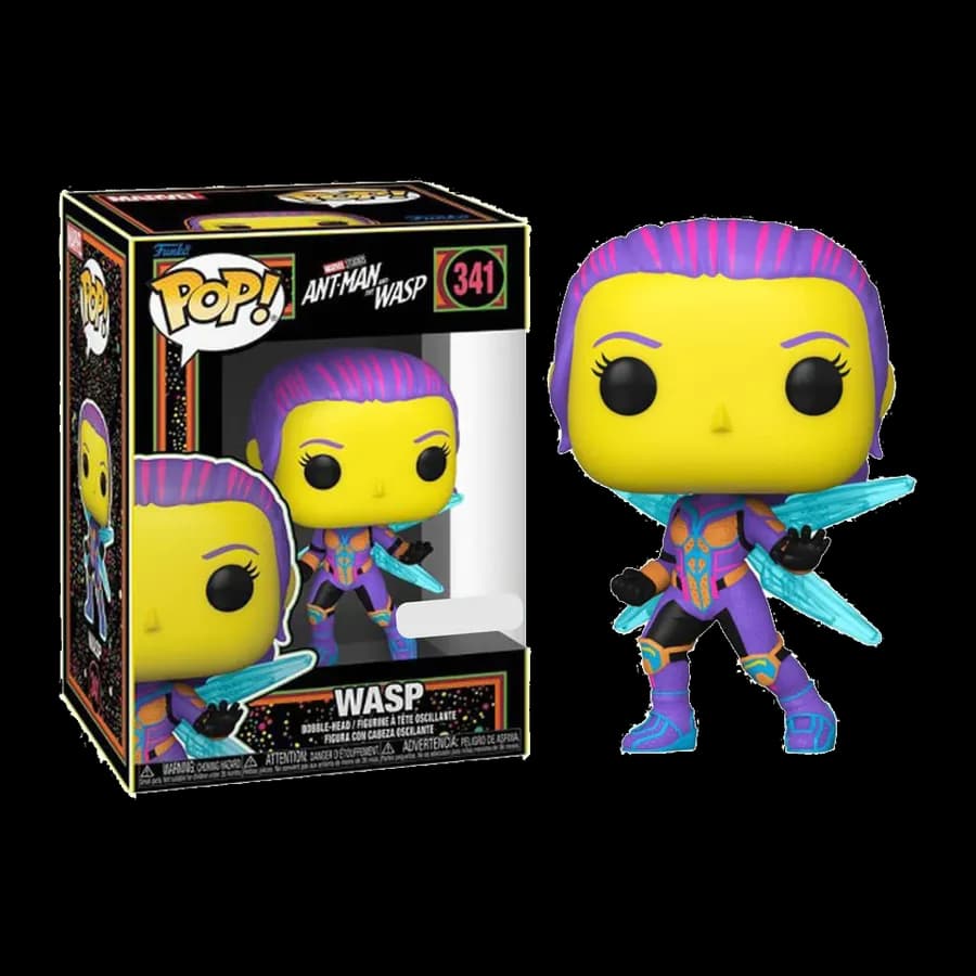 FUNKO POP! MARVEL: ANT-MAN AND THE WASP - WASP (BLACKLIGHT) (Special Edition) #341 BOBBLE-HEAD VINYL FIGURE