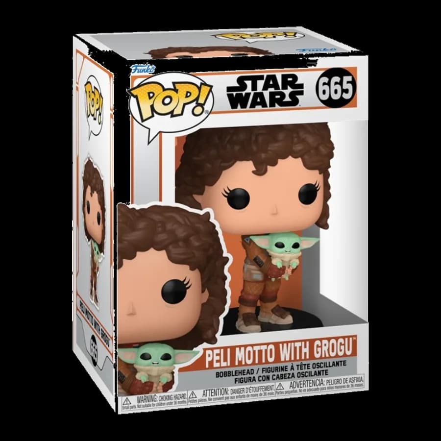 FUNKO POP! DISNEY STAR WARS: THE MANDALORIAN - PELI MOTTO WITH GROGU #665 BOBBLE-HEAD VINYL FIGURE