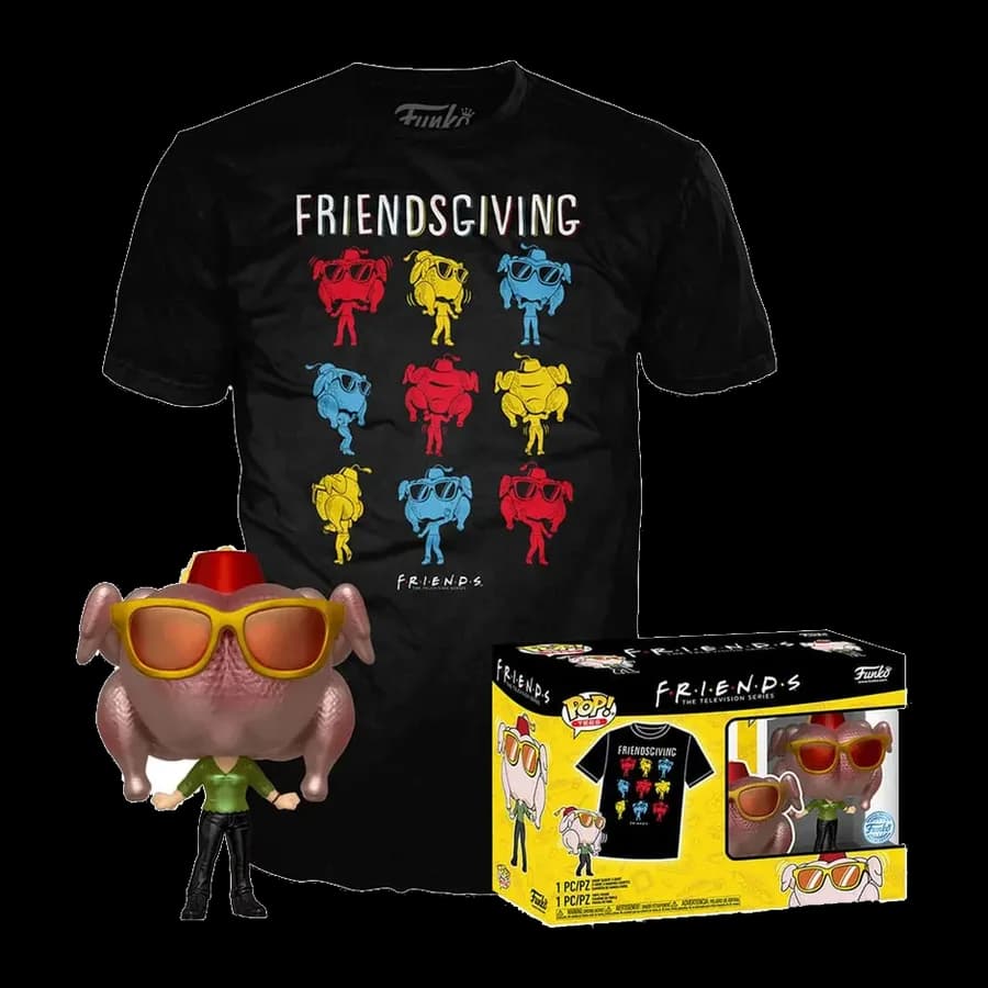 FUNKO POP! & TEE (ADULT): FRIENDS - MONICA WITH TURKEY (SPECIAL EDITION) VINYL FIGURE & T-SHIRT (M)