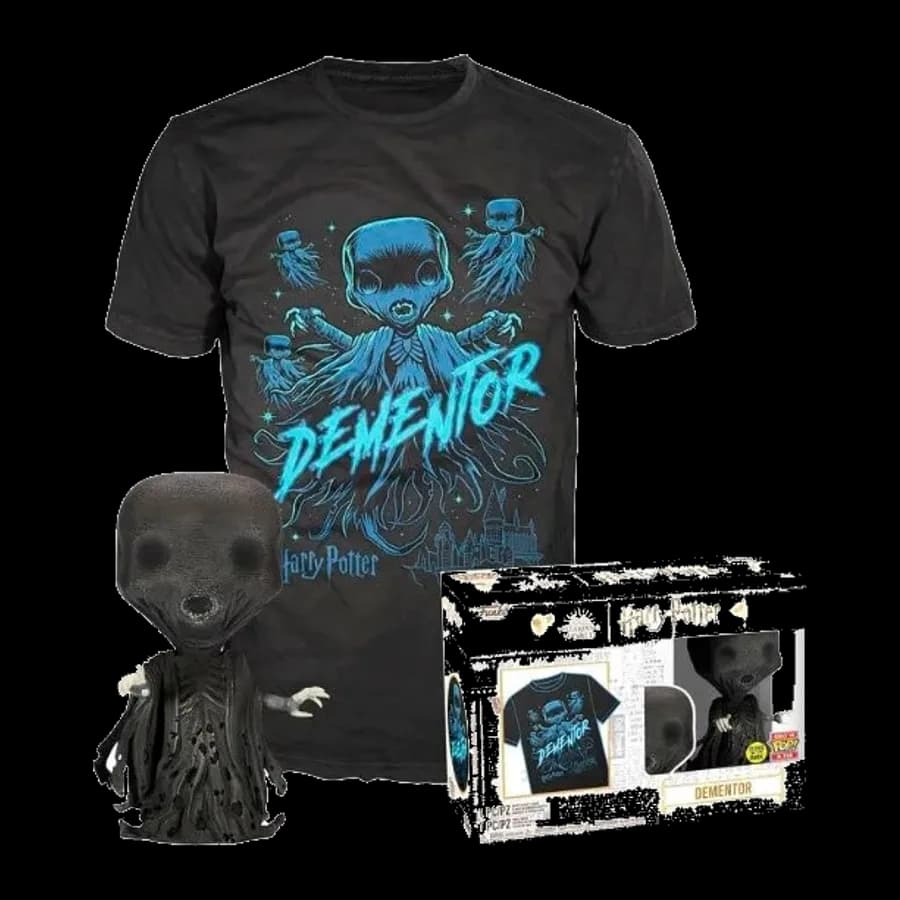 FUNKO POP! & TEE (ADULT): HARRY POTTER - DEMENTOR (GLOWS IN THE DARK) VINYL FIGURE & T-SHIRT (S)