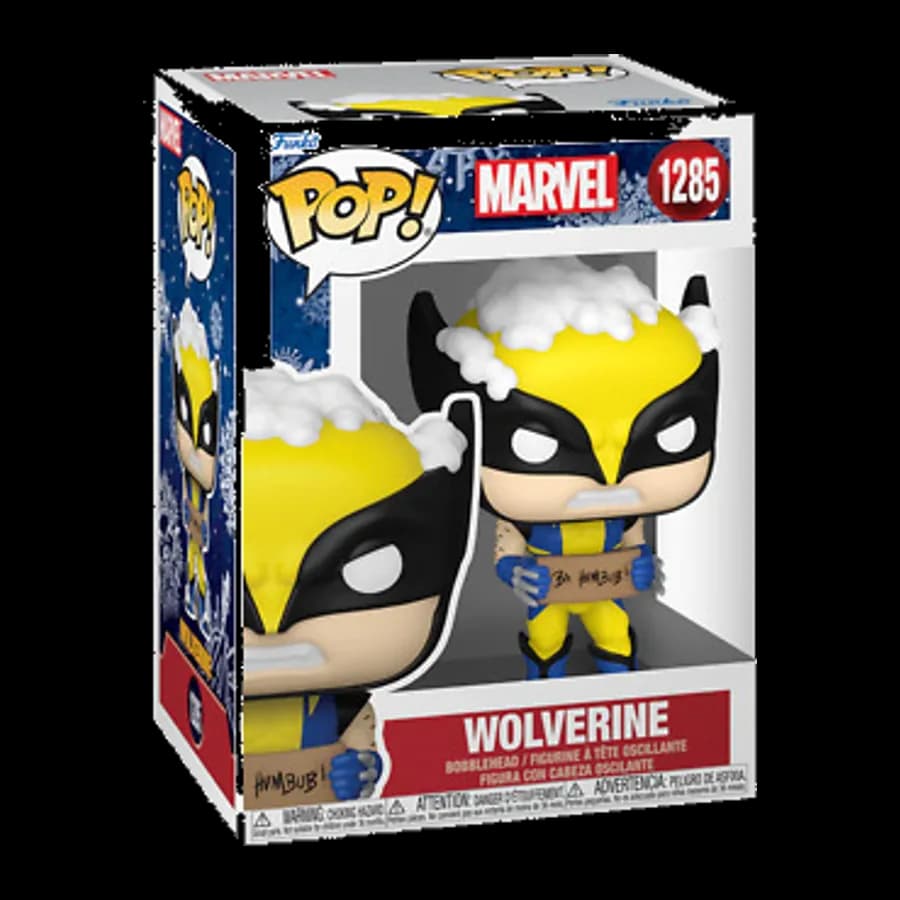 FUNKO POP! MARVEL: HOLIDAY - WOLVERINE WITH SIGN #1285 BOBBLE-HEAD VINYL FIGURE