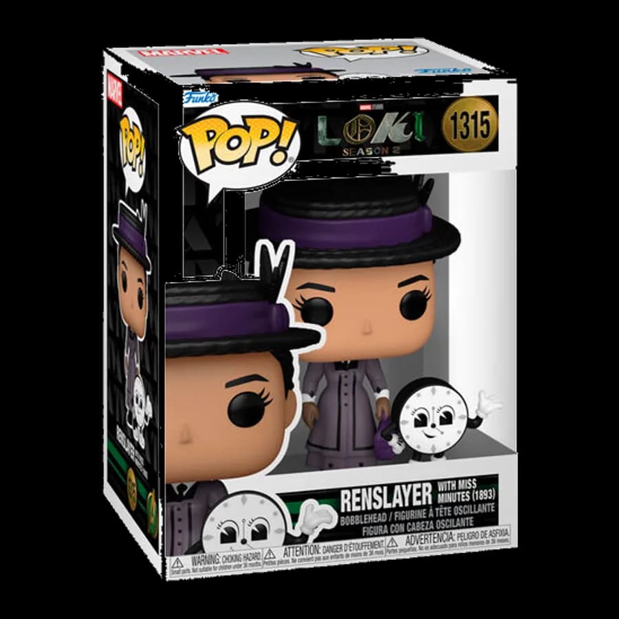 FUNKO POP! MARVEL: LOKI SEASON 2 - RENSLAYER WITH MISS MINUTES (1893) #1315 BOBBLE-HEAD VINYL FIGURE