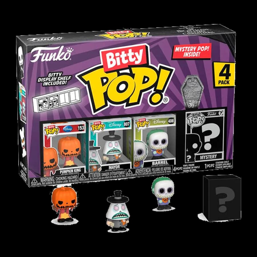 FUNKO BITTY POP! 4-PACK: DISNEY THE NIGHTMARE BEFORE CHRISTMAS 30th - PUMPKIN KING VINYL FIGURES
